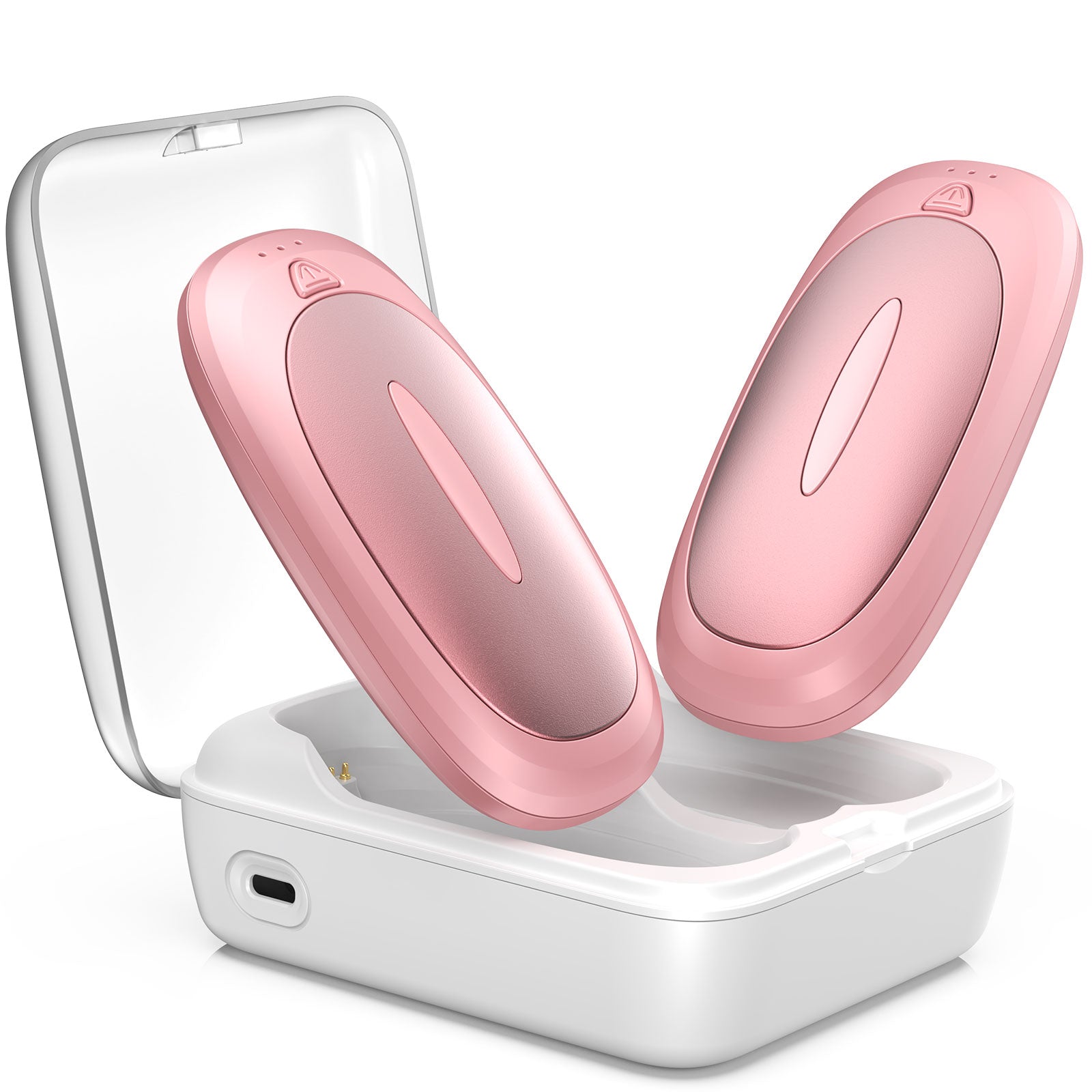 Hand Warmers Rechargeable, 14000mAh Hand Warmer 2 Pack with charging bin, Portable Heater Pocket Warmer, Electric Handwarmers, Gifts for Christmas, Outdoor, Golf, Hunting, Camping(Pink)
