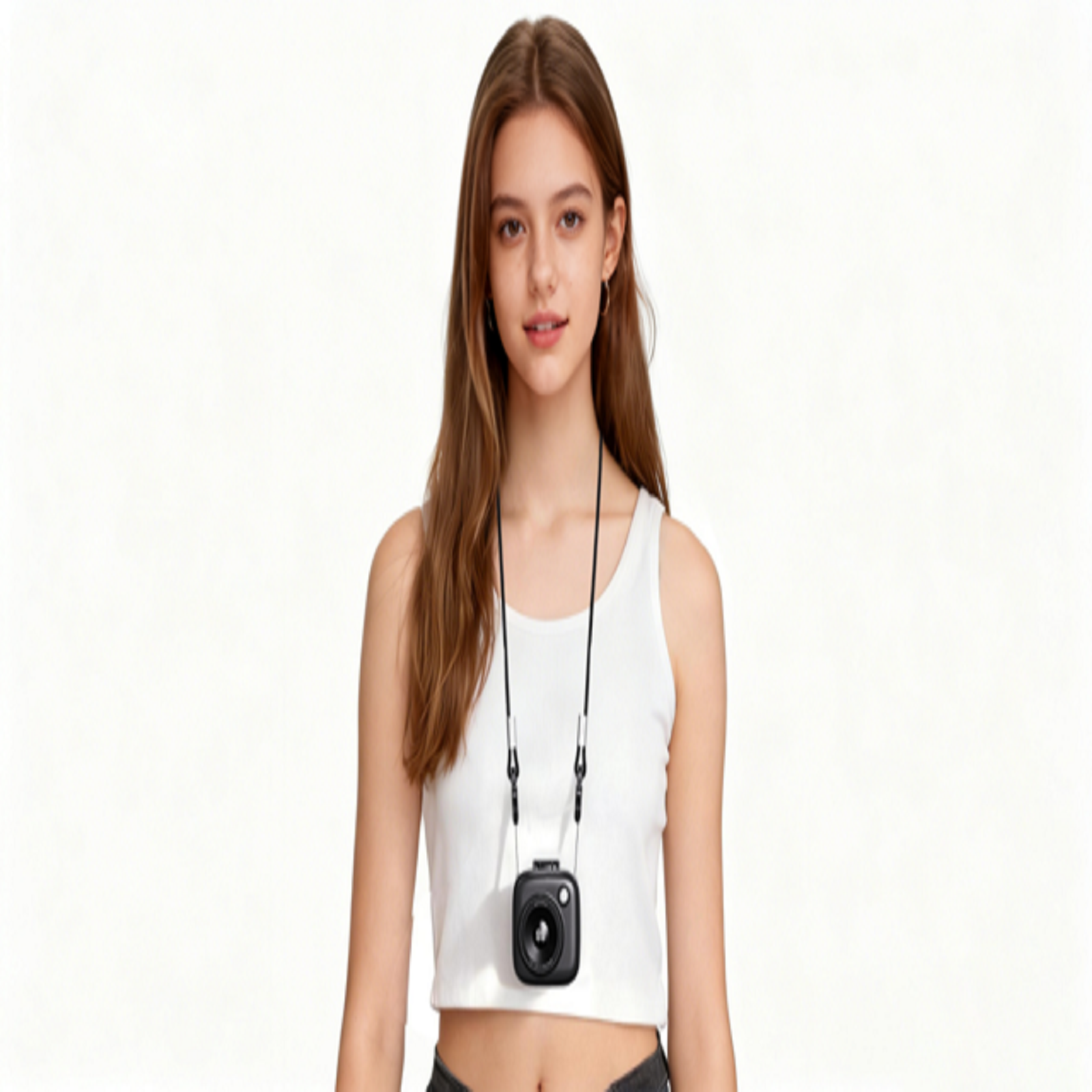 Fovendi Portable Neck Fan, Mini Personal Fan with Cute Camera Design for Gift Girls Woman Travel Outdoor