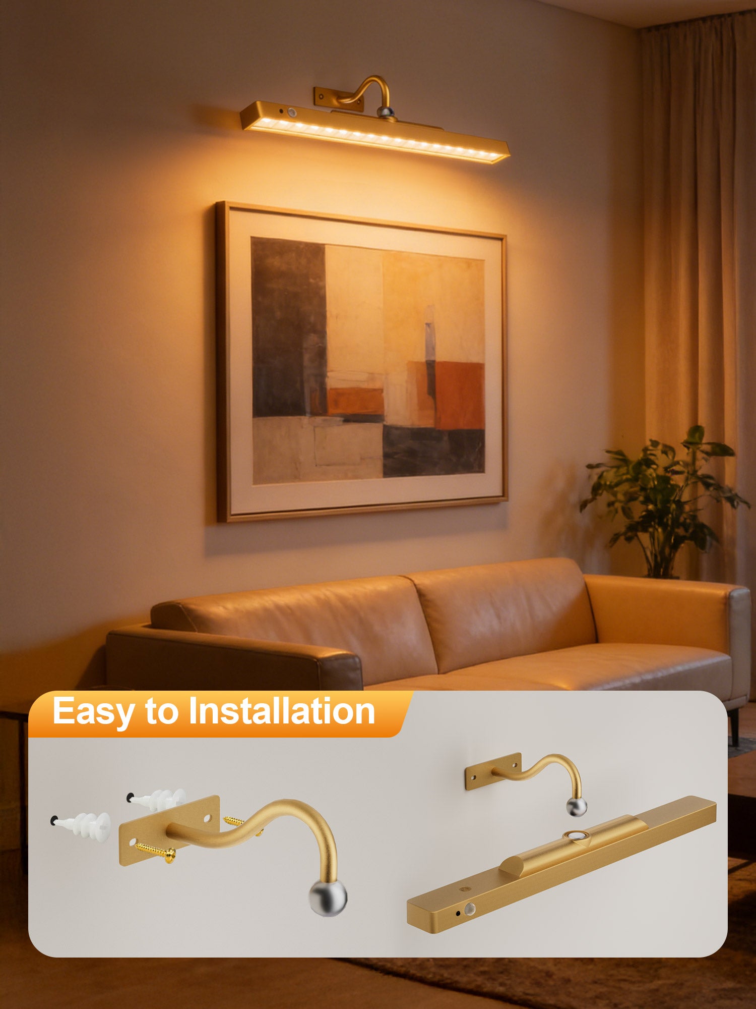 Yannovus Dimmable Cordless Picture Light with Controller and Timer, Rechargeable 5000mAh Battery Wall Sconce for Wall Pictures, Gallery Artwork, Paintings, Portraits, Dartboards