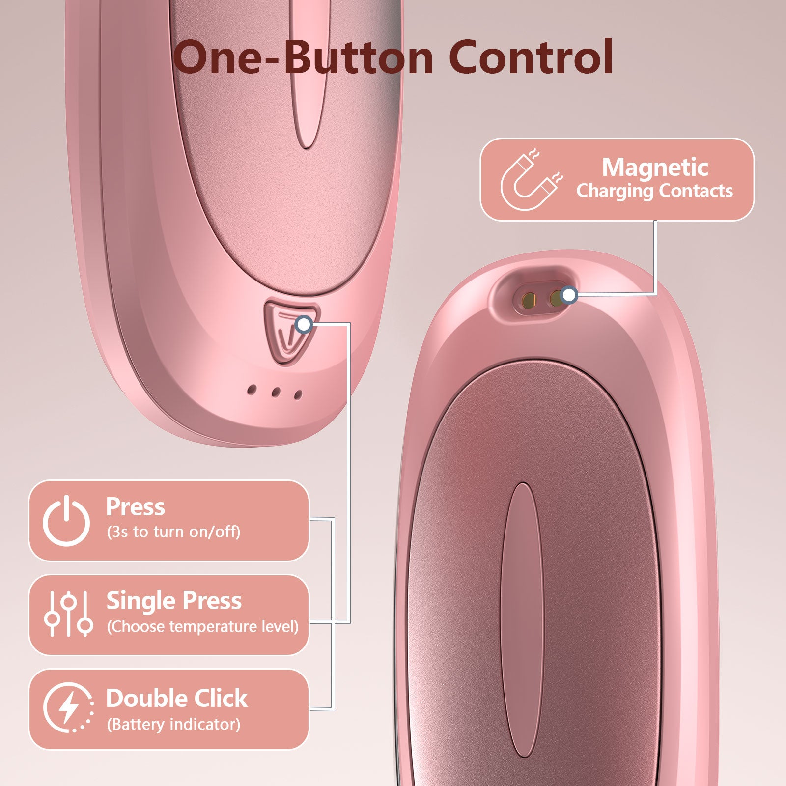 Hand Warmers Rechargeable, 14000mAh Hand Warmer 2 Pack with charging bin, Portable Heater Pocket Warmer, Electric Handwarmers, Gifts for Christmas, Outdoor, Golf, Hunting, Camping(Pink)