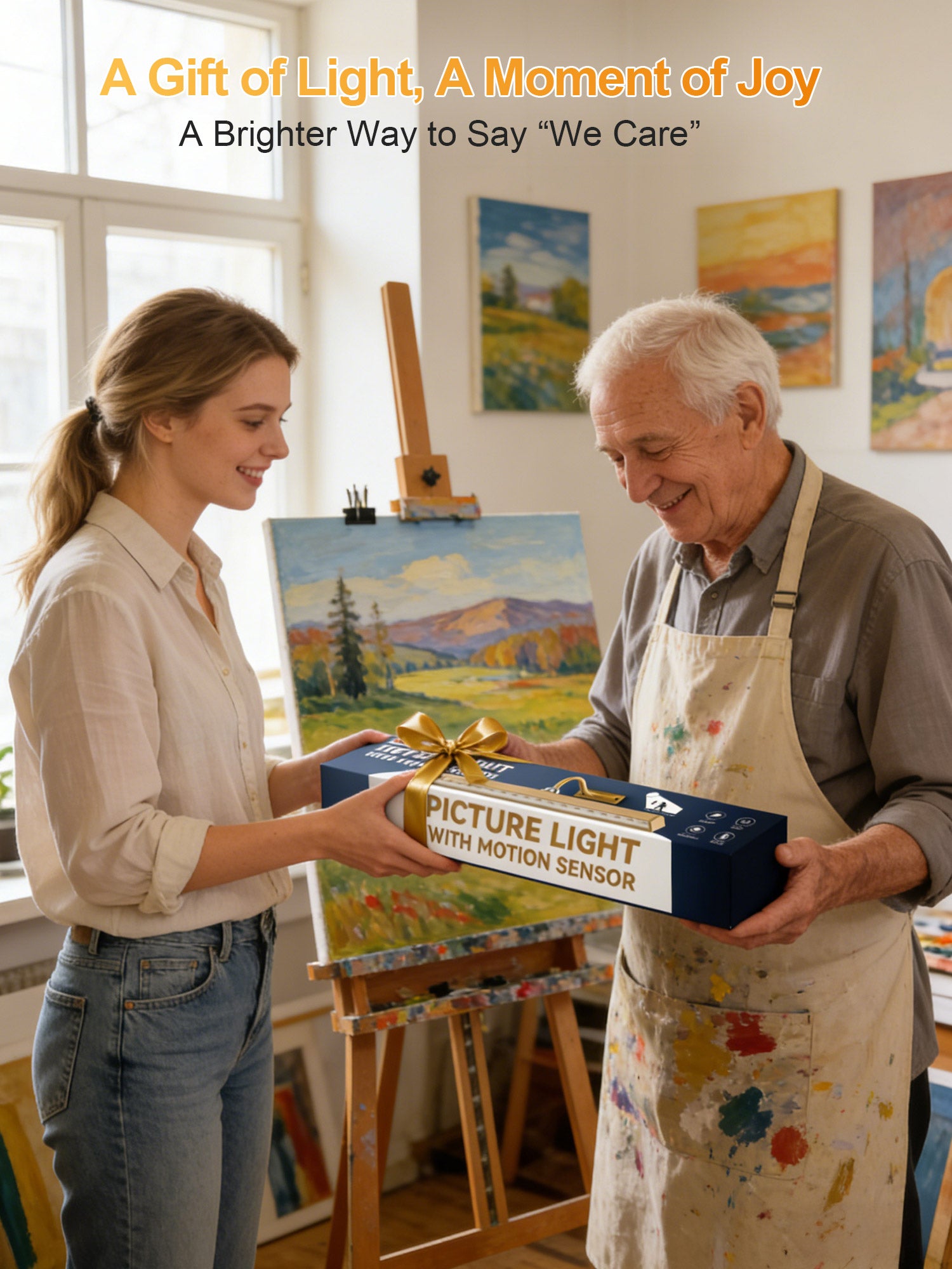 annovus Dimmable Cordless Picture Light with Controller and Timer, Rechargeable 5000mAh Battery Wall Sconce for Wall Pictures, Gallery Artwork, Paintings, Portraits, Dartboards