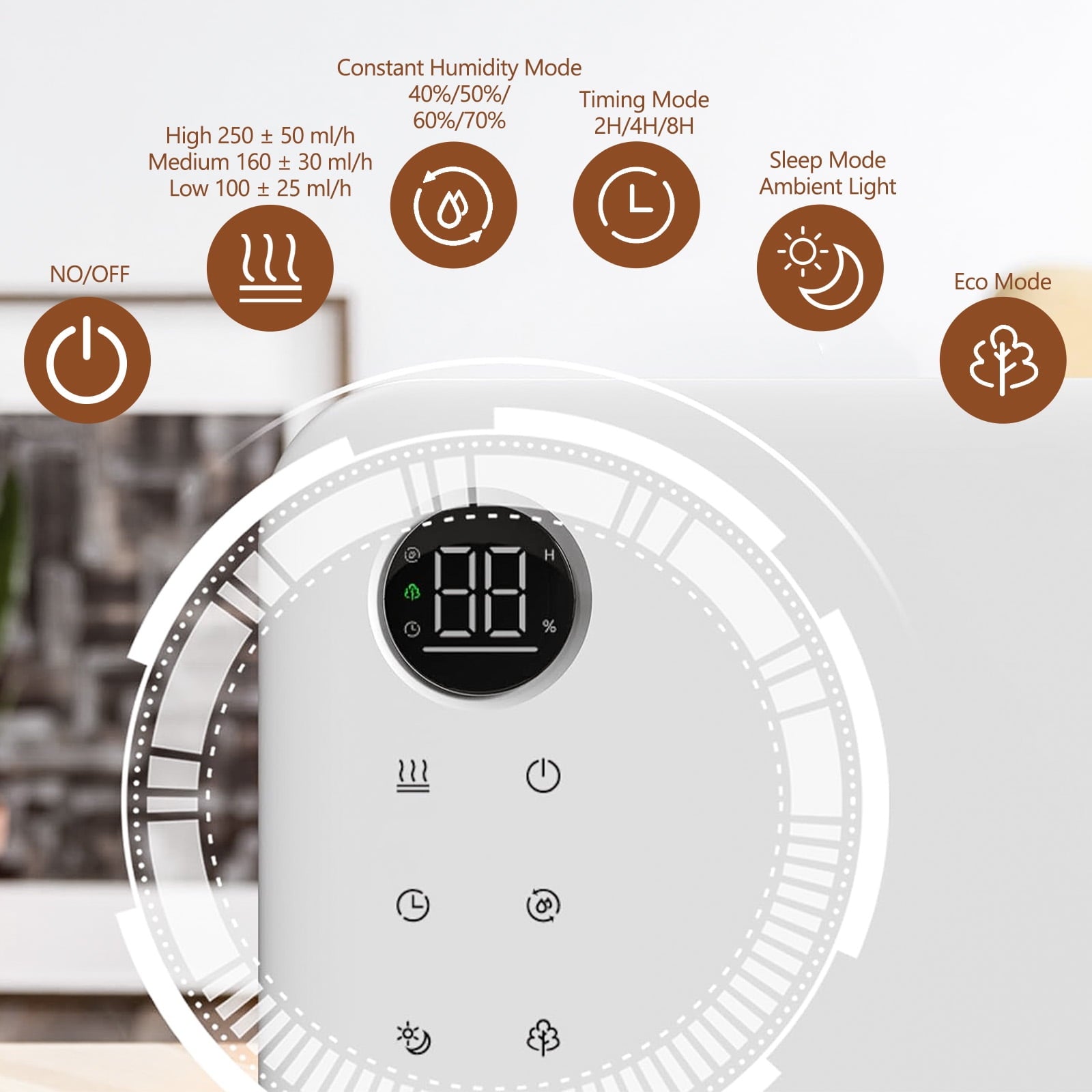 Fimilo Humidifier for Bedroom, 5.5L Cool Mist Ultrasonic Humidifiers with LED Display