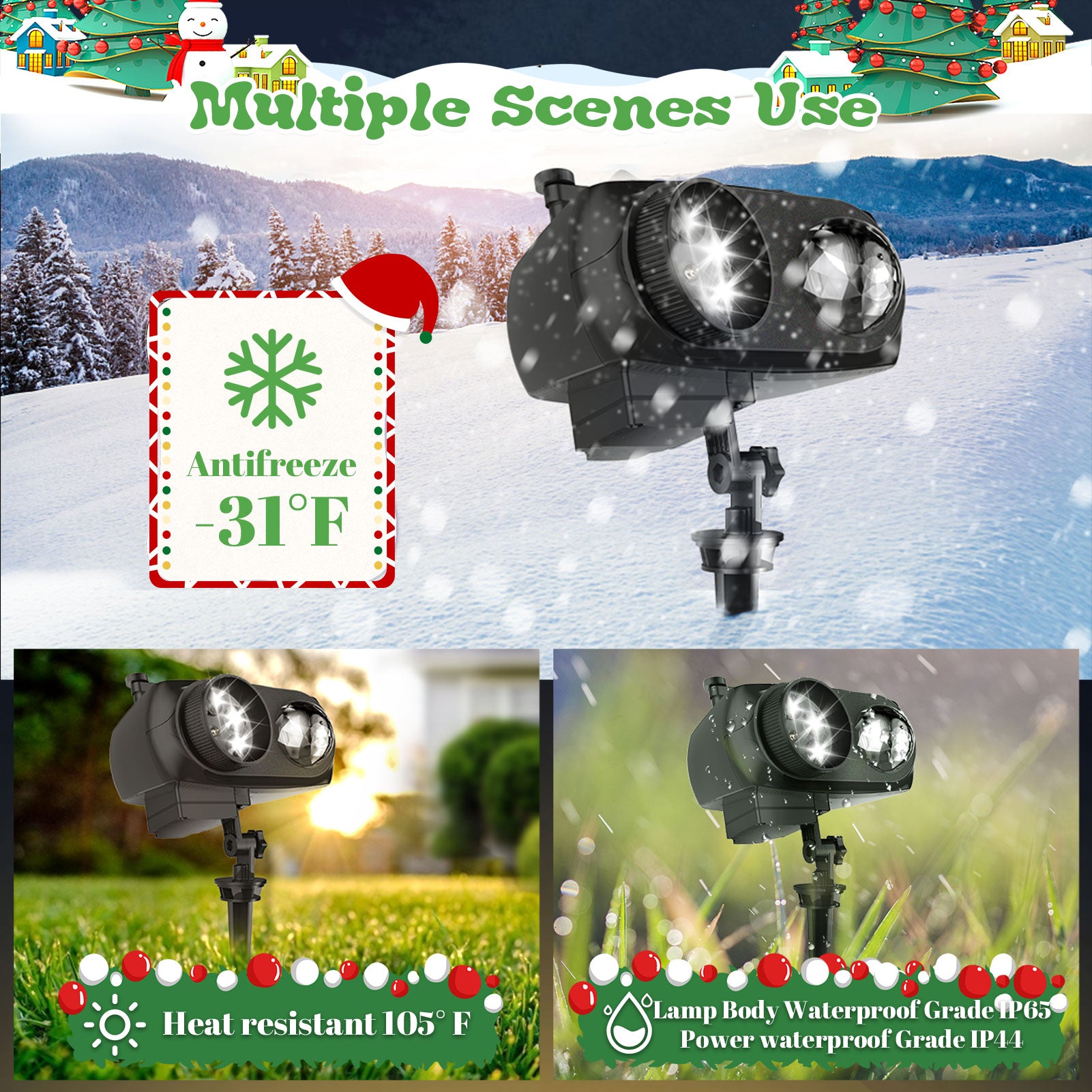 Tanbaby Brighter Valentine's Day Decorations Projector Lights and Christmas Projector Outdoor/Indoor 2024 Upgrade w/ 10 HD Effects 3D Ocean Wave 80 Themes Holiday Projector(10 Slides x 8 Patterns)