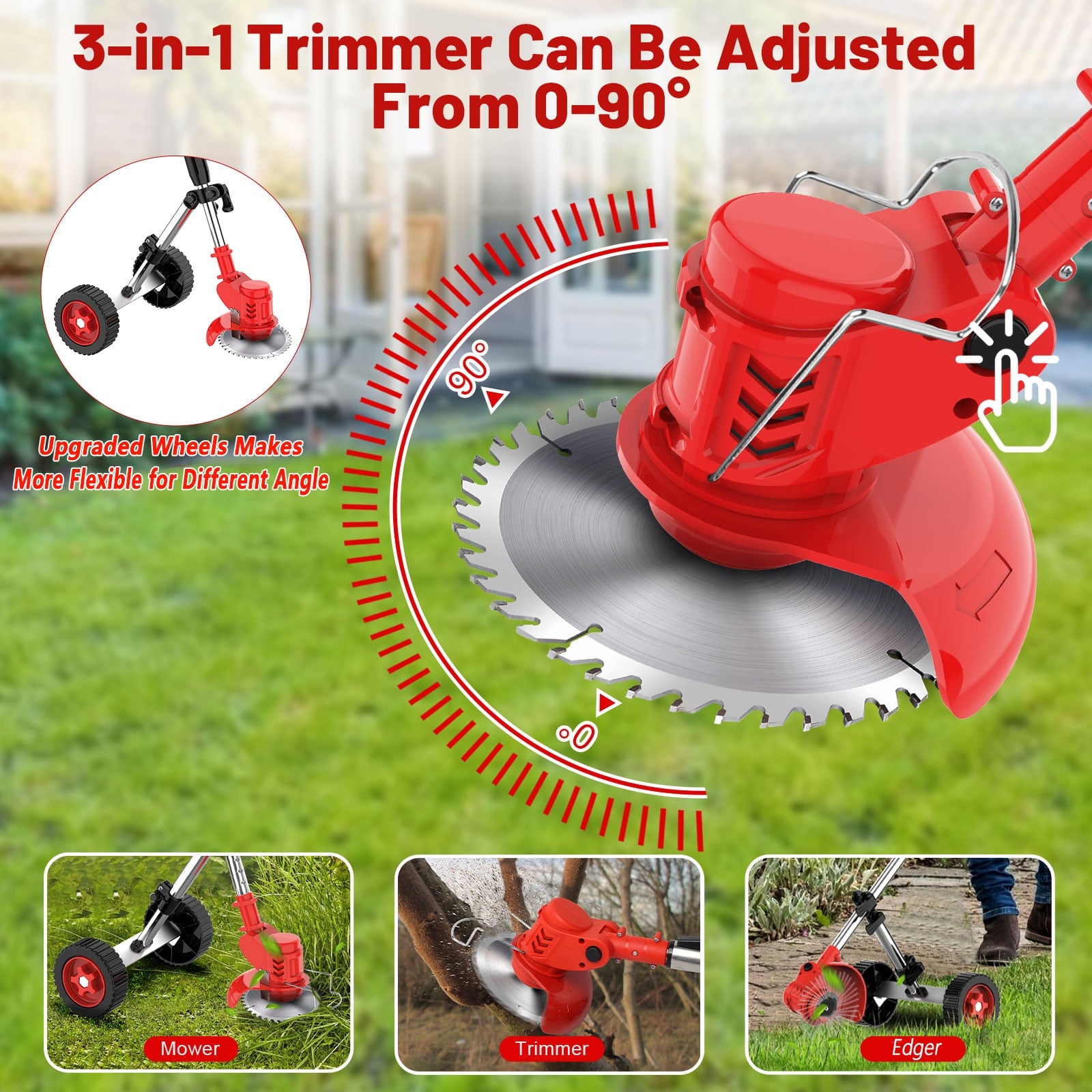 Grass Trimmer Blades for 6-Inch Weed Eaters(Included 5 * Plastic Blades, 2 * Stainless Steel Blades,1 * Anti-tangle Blade, 1 * 6 inch Alloy Saw Blade, 1 * L-shaped Sleeve)
