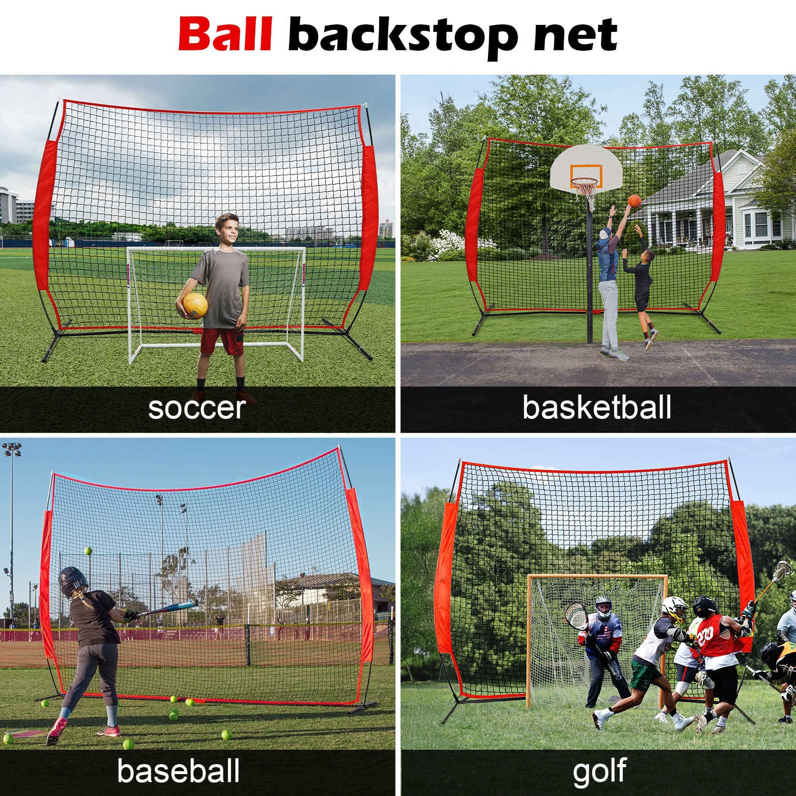 Amiluo 10ft X 16ft Baseball Net for Hitting and Pitching, Softball Training Equipment with Carry Bag, Net for Backyard Batting Practice