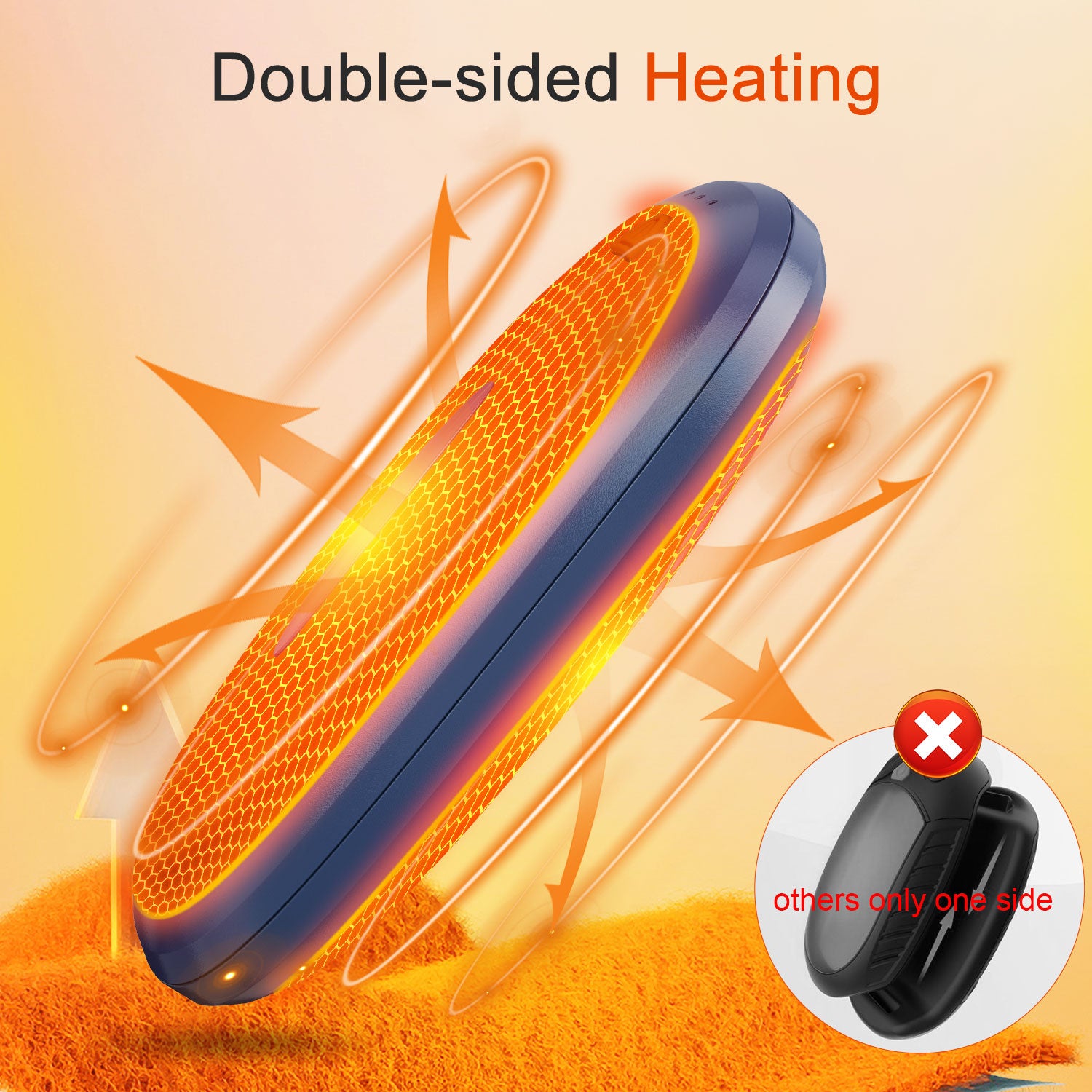 Hand Warmers Rechargeable with 10000mAh Charging Case, 2000mAh Portable Hand Warmers 2 Pack, Reusable Electric Pocket Heater for Hunting, Portable Heater Gifts for Christmas,Outdoor,Camping