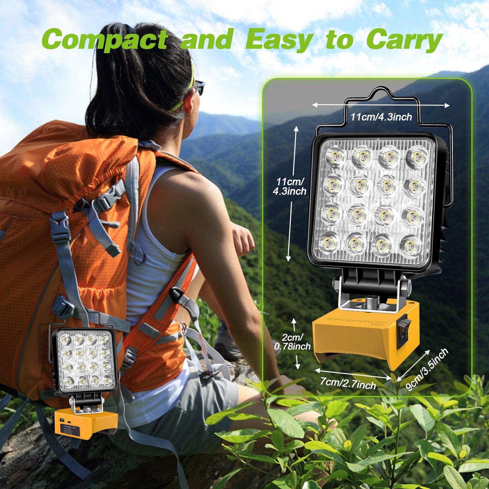 Fovendi LED Work Light for Dewalt 20V Battery,48W Flood Light Torch for Workshop,Camping