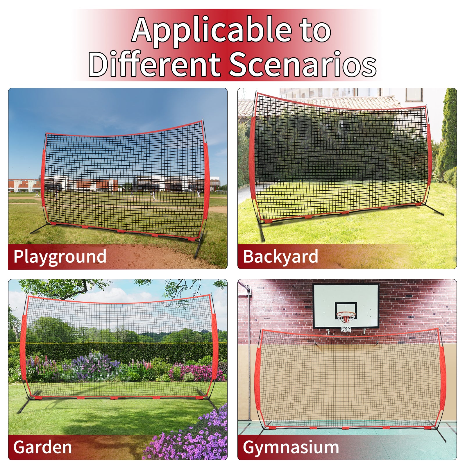 Amiluo 10ft X 16ft Baseball Net for Hitting and Pitching, Softball Training Equipment with Carry Bag, Net for Backyard Batting Practice