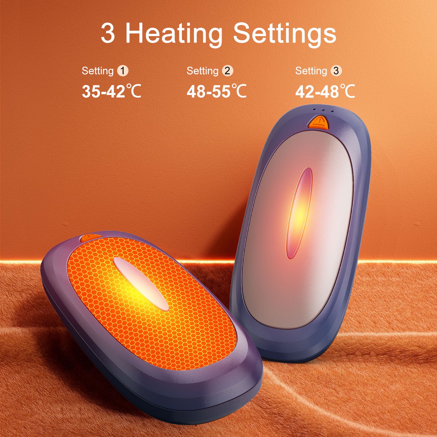 Hand Warmers Rechargeable with 10000mAh Charging Case, 2000mAh Portable Hand Warmers 2 Pack, Reusable Electric Pocket Heater for Hunting, Portable Heater Gifts for Christmas,Outdoor,Camping