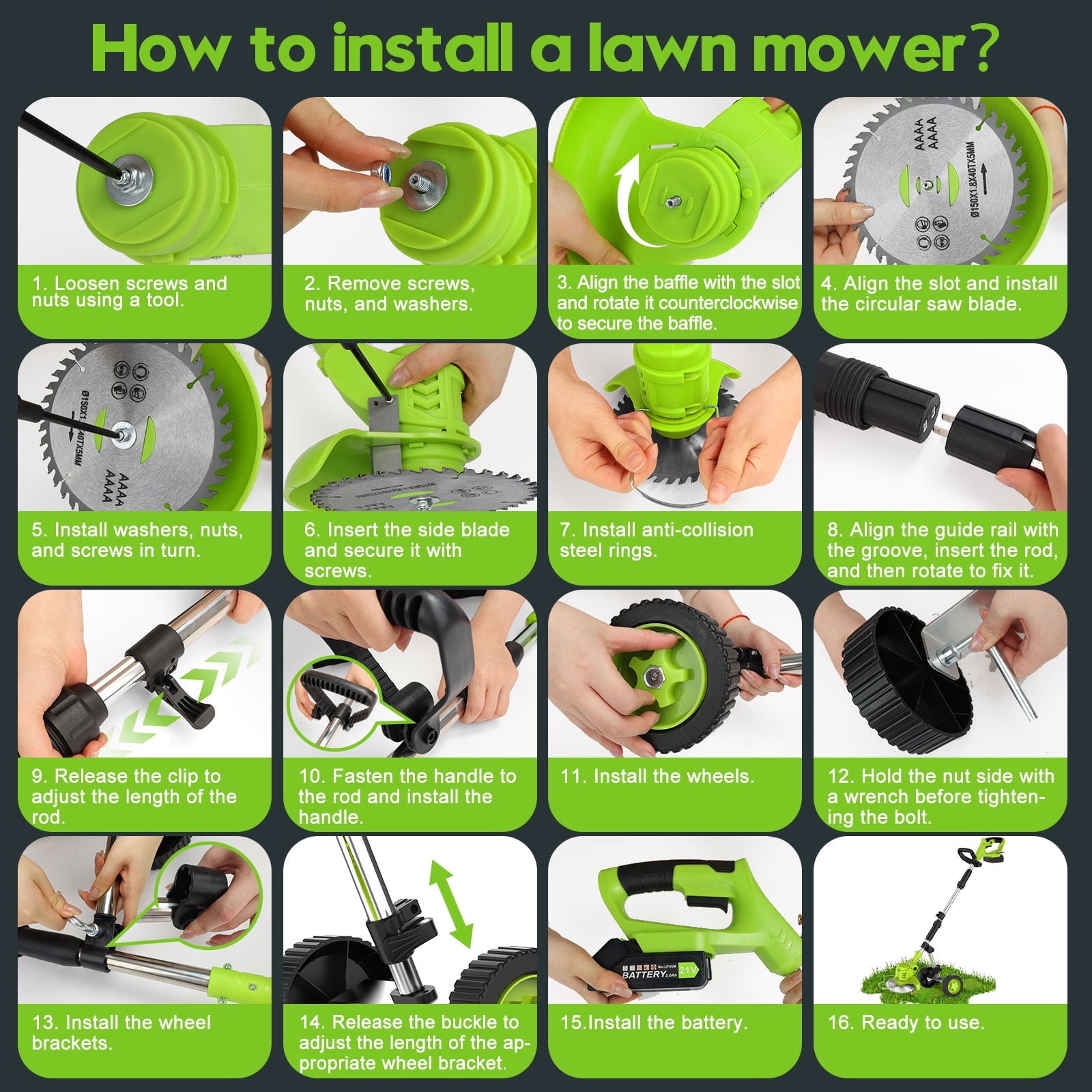 Tanbaby 6 inch Electric String Trimmer Brush Cutter, 2000mAh Battery Electric Weed Wacker, Brushless Motor Cordless Weed Eater, Cordless Grass Trimmer for Garden Home Yard