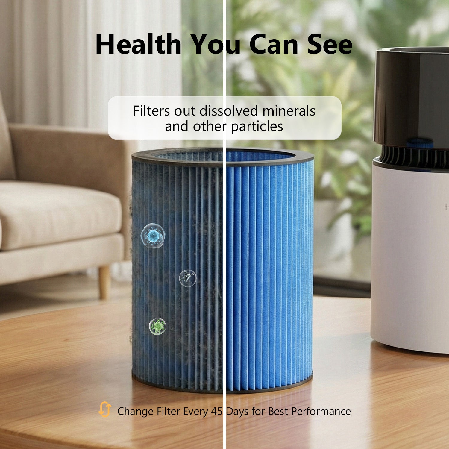 3L Fogless Humidifier, Evaporative Humidifier up to 270 sqft, Cool Moisture Humidifier with Negative Ions,Stepless Speed & 1-8H Timer, with Premium Filter, Quiet Sleep Mode for Bedroom