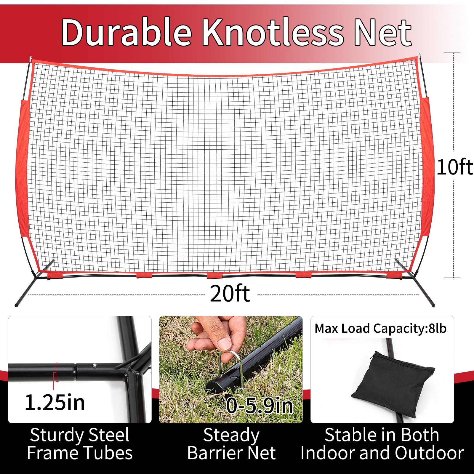 Amiluo 10ft X 16ft Baseball Net for Hitting and Pitching, Softball Training Equipment with Carry Bag, Net for Backyard Batting Practice