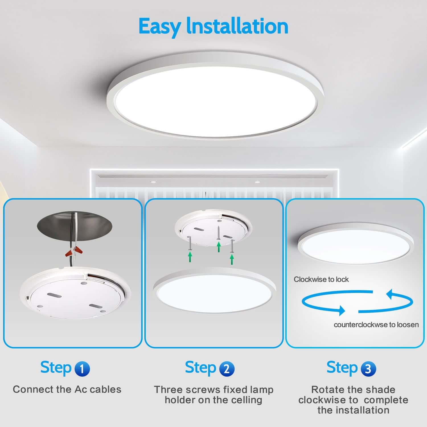 9" 24w Daylight White Ceiling Lights (2 pack)