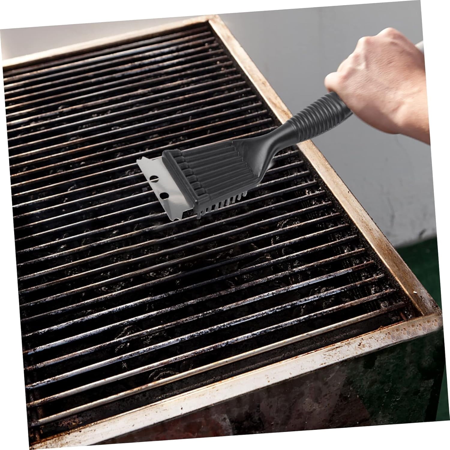 Tanbaby 8 Inch BBQ Grill Brush for Outdoor Grill and Scraper, Stainless Steel Cleaning Brush, Gift for Men/Dad BBQ Brush