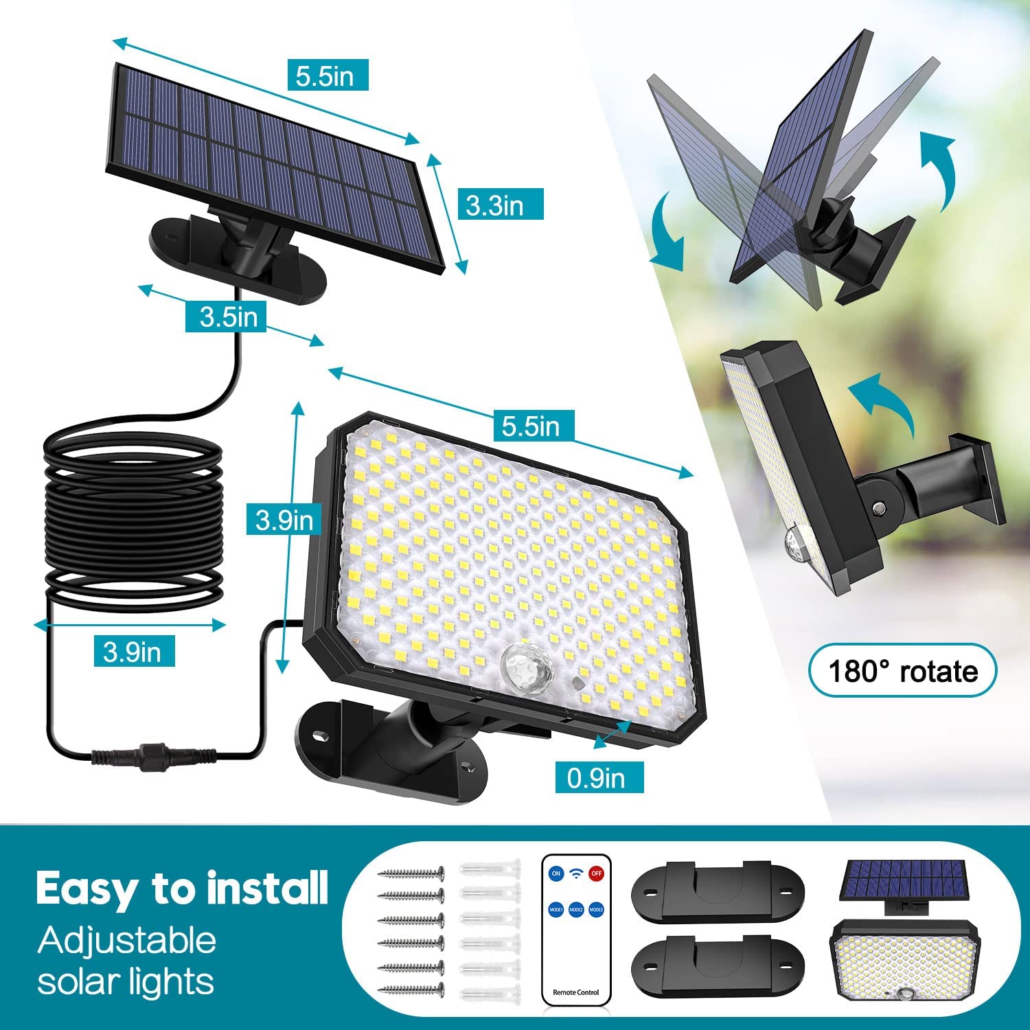 4000LM Motion Sensor Outdoor Solar Lights