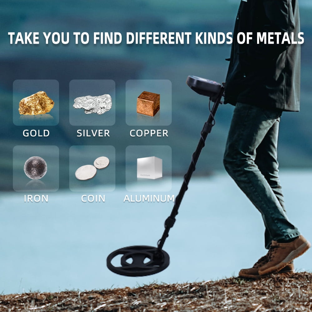 Fovendi 10" Metal Detector for Adults Waterproof-Professional Higher Accuracy Metal Finder with LCD Display & 5 Mode, 3 Audio Tone Gold Detector for Gift
