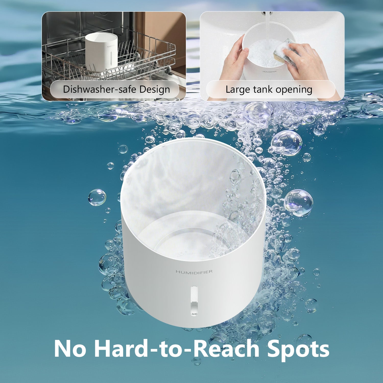 3L Fogless Humidifier, Evaporative Humidifier up to 270 sqft, Cool Moisture Humidifier with Negative Ions,Stepless Speed & 1-8H Timer, with Premium Filter, Quiet Sleep Mode for Bedroom