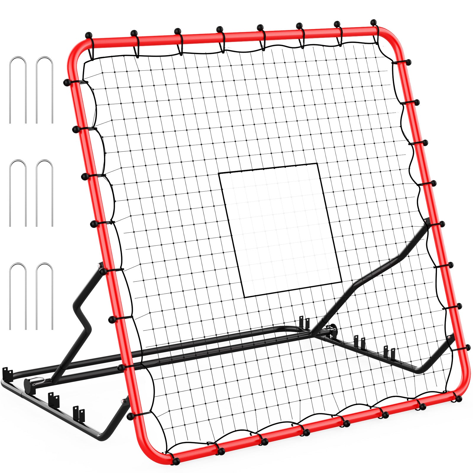 Amiluo 4ft X 4.5ft Baseball Net for Hitting and Pitching, Softball Training Equipment with 3 Adjustable Angles & 2 Strike Zones, Net for Backyard Batting Practice