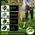 Tanbaby 21V Grass Trimmer Cordless with Upgraded Wheels,800W Weed Eater 3000mAh Battery*2, 9-inch Electric String Trimmer with 4 Types Cutting Blades for Lawn Garden