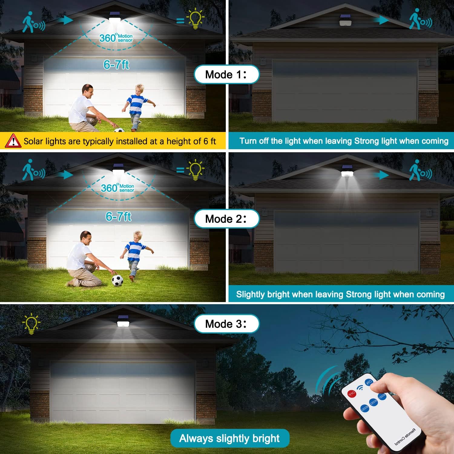 6000LM Motion Sensor Outdoor Solar Lights With Ground Stakes (2Pack)