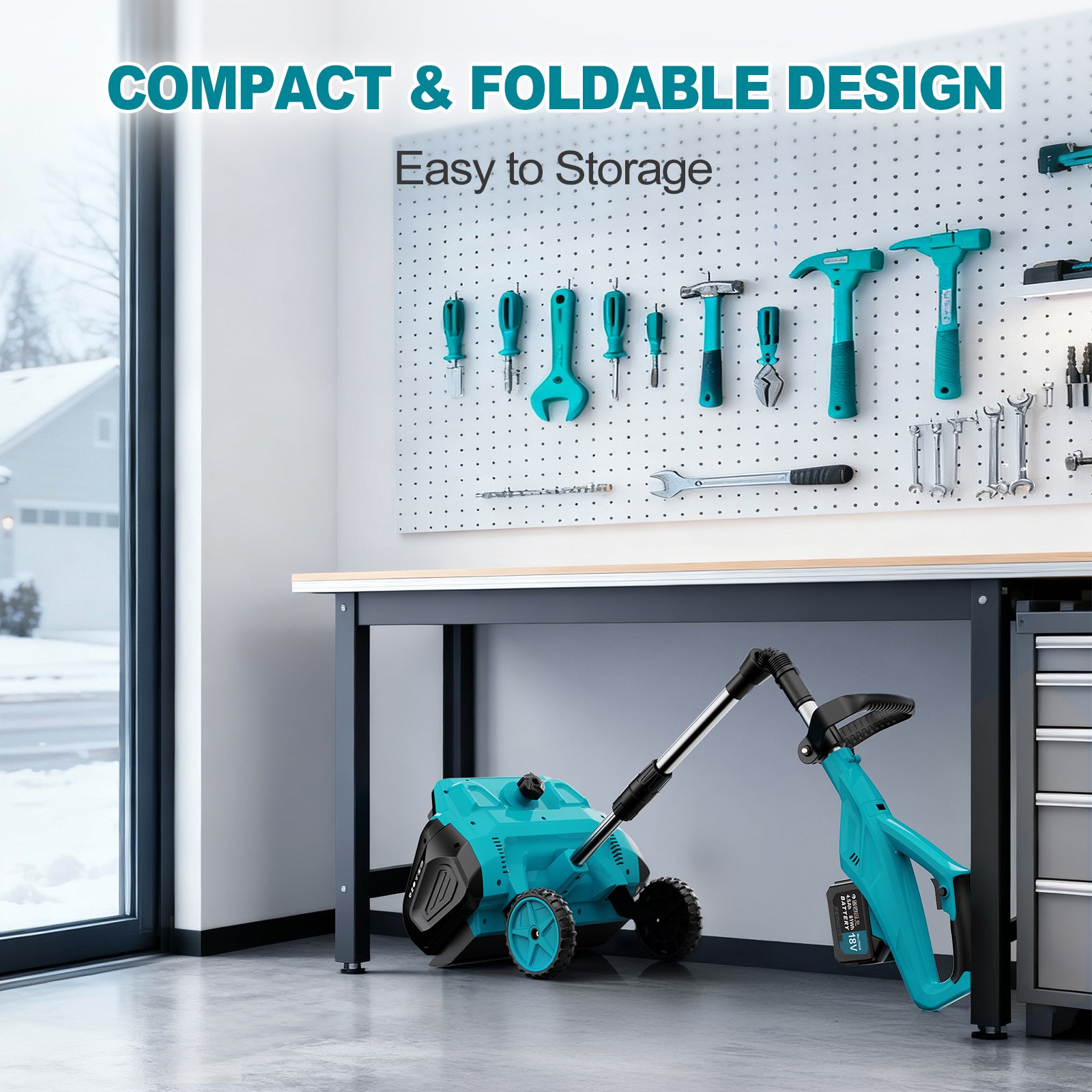 Fovendi 16-inch Cordless Snow Shovel Electric Snow Blower with Directional Plate, 4.5Ah Battery & Quick Charger Included for Driveway & Sidewalks