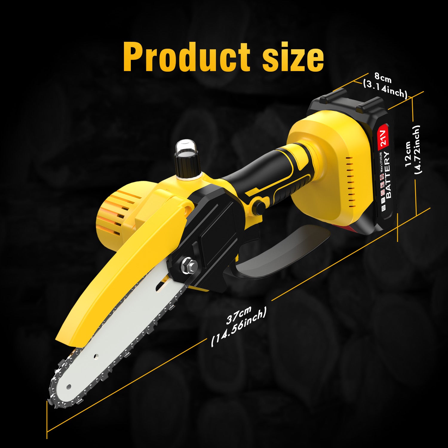 Tanbaby 6 inch Mini Chainsaw, Portable Electric Cordless Chainsaw Set, with 2 Batteries 2 Chains, Small Handheld Chain Saws Pruning for Tree Branches