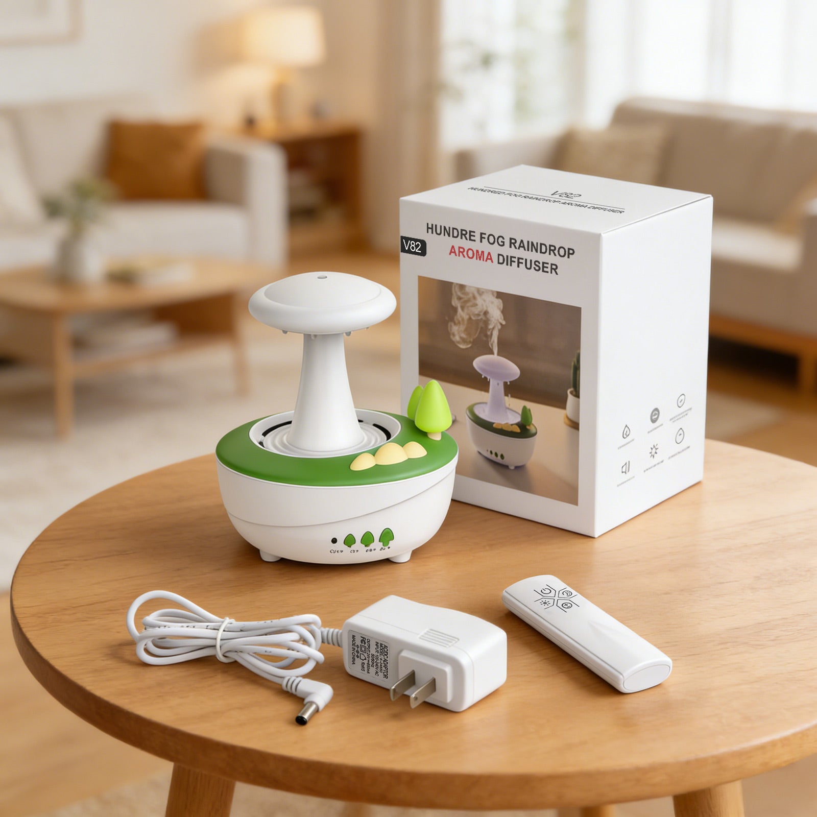 Fimilo Raindrop Aroma Diffuser 280ml with Soothing Mist & Water Droplet, Essential Oil Diffuser with 7-Color LED, Cool Mist Humidifier with White Noise for Home Office Bedroom Gift