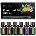 Essential Oils Set,Fimilo Aromatherapy Fragrance Oils Gift Set-6 Pack,10ML(Peppermint,Lemongrass,Tea Tree,Rosemary,Lavender,Orange), Suit for Diffusers,Candle Making Scents,Fragrance,Humidifiers