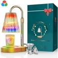Candle Warmer Lamp with RGB Mode,8 Colors LED Changing,Electric Candle Warmer with Timer Dimmer Adjustable Height,Mothers Day Gifts,Vintage Home Decor for Scented Jar Candles with 2 Bulbs