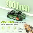 21V Cordless Hedge Trimmer,2 in 1 Electric Handheld Grass Shear, Hedge Clipper, Hedge Cutter with 2*2000mAh Battery for Bush, Lawn, Patio, Garden, Yard