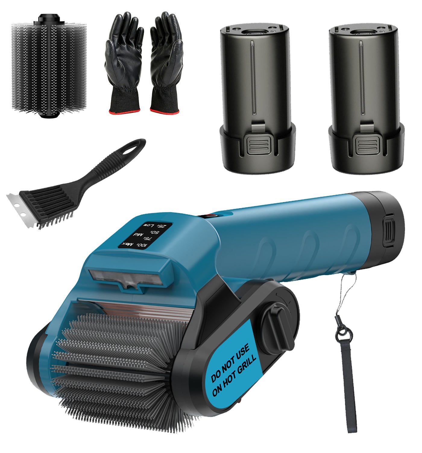 Yankucat Electric BBQ Grill Cleaning Brush, Cordless Grill Scrubber with LED Light & Brushless Motor, Cleaning Brush with Bristles, for Outdoor BBQ Grill Grate, Gifts for Men/Dad