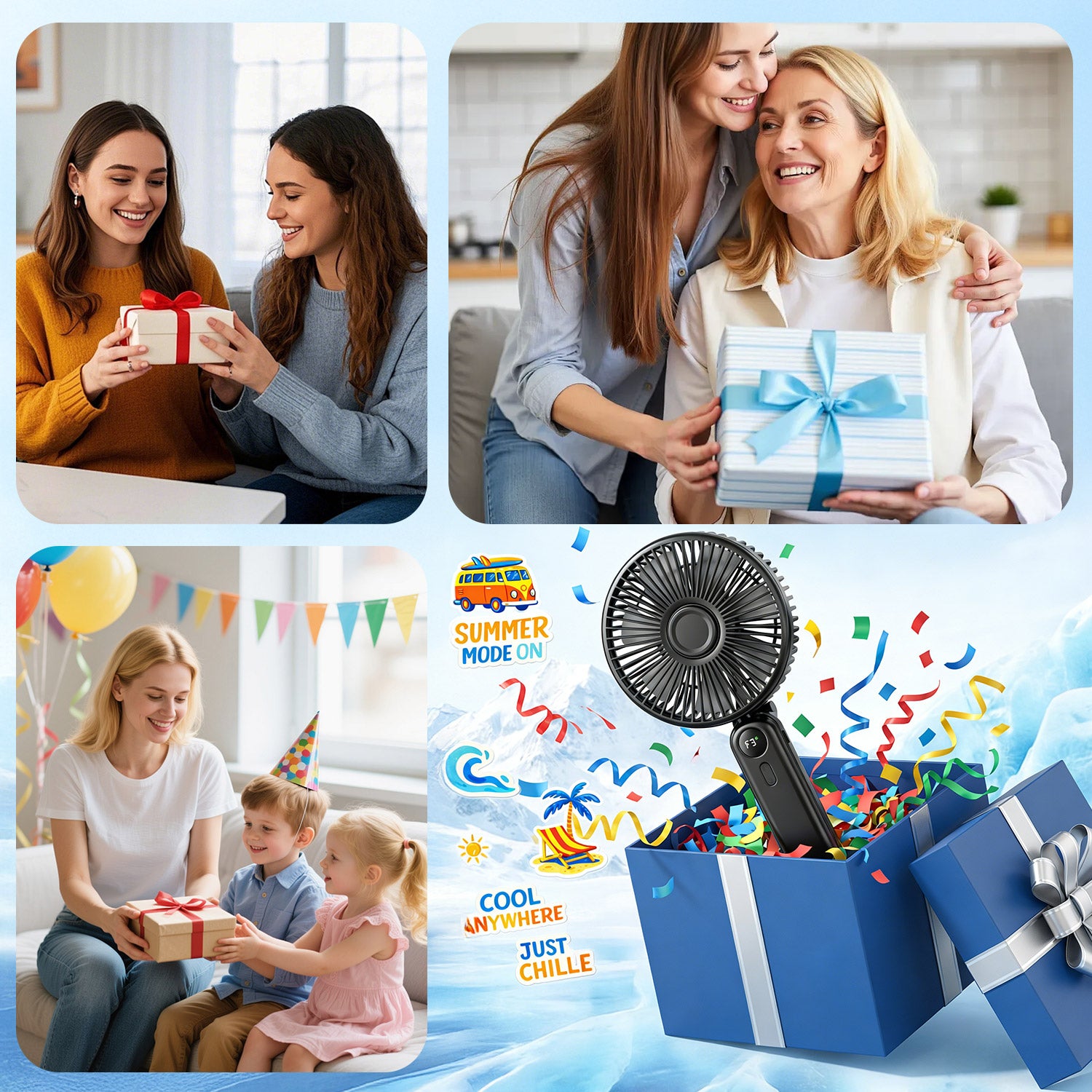 Lemolifys 6 inch Handheld Fan, 5 Speed Personal Fan with 4000 mAh Battery, Strong Airflow, 5-24H Working Time for Travel Outdoor Office Household, Gift for Women, Men - Black
