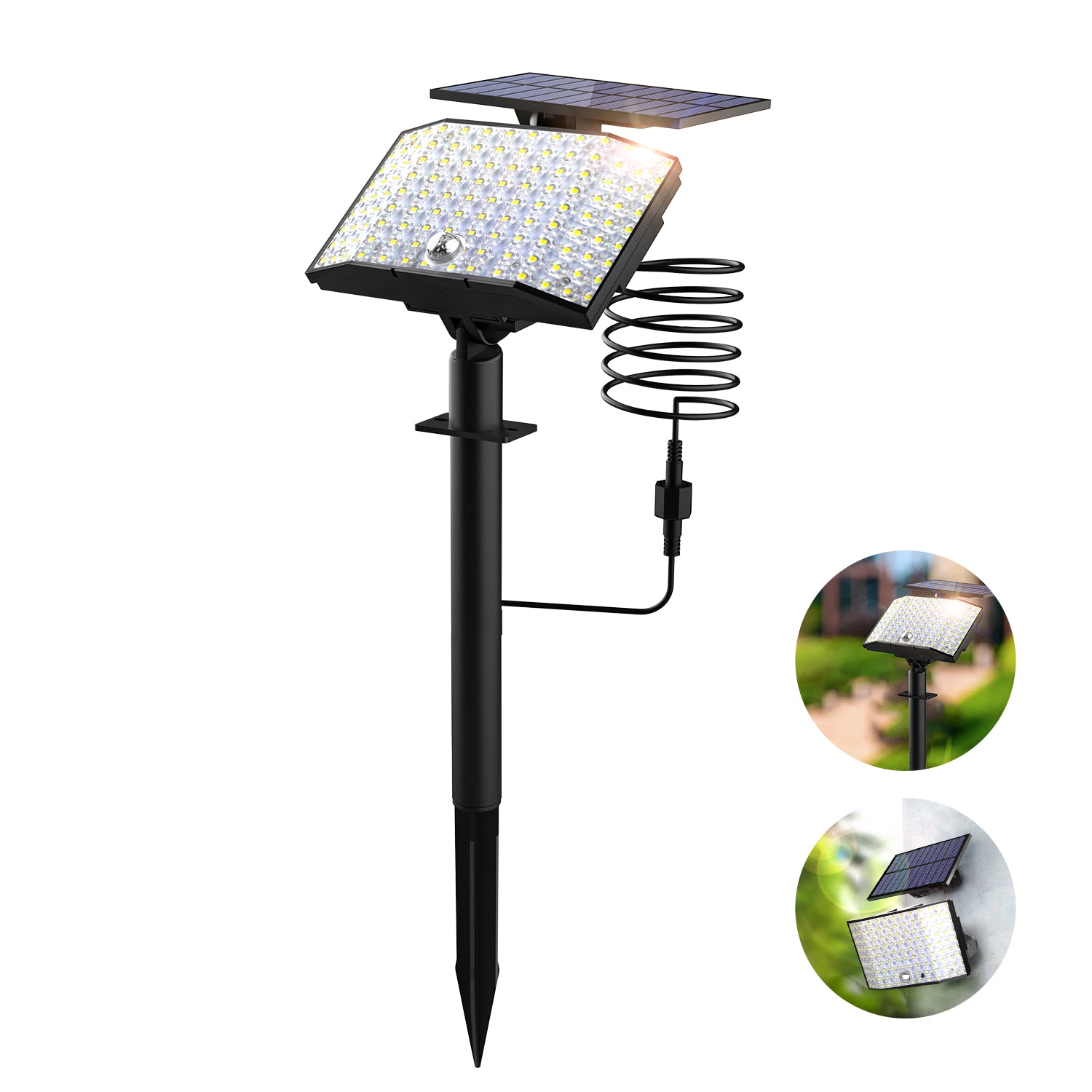 6000LM Motion Sensor Outdoor Solar Lights With Ground Stakes (2Pack)