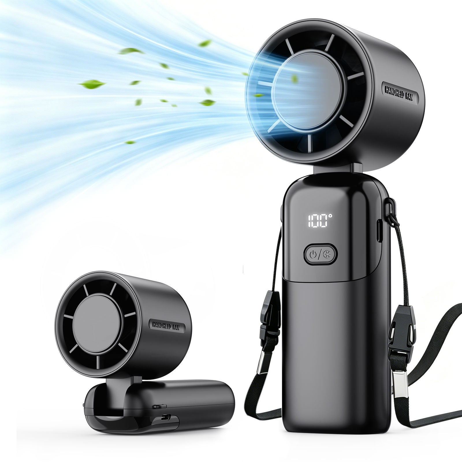 Fimilo Handheld Fan,100 Speed Portable Turbo Fan, Foldable Desktop Fan,5000mAh, USB Rechargeable, Personal Fan for Home, Office, Travel & Outdoor Beach