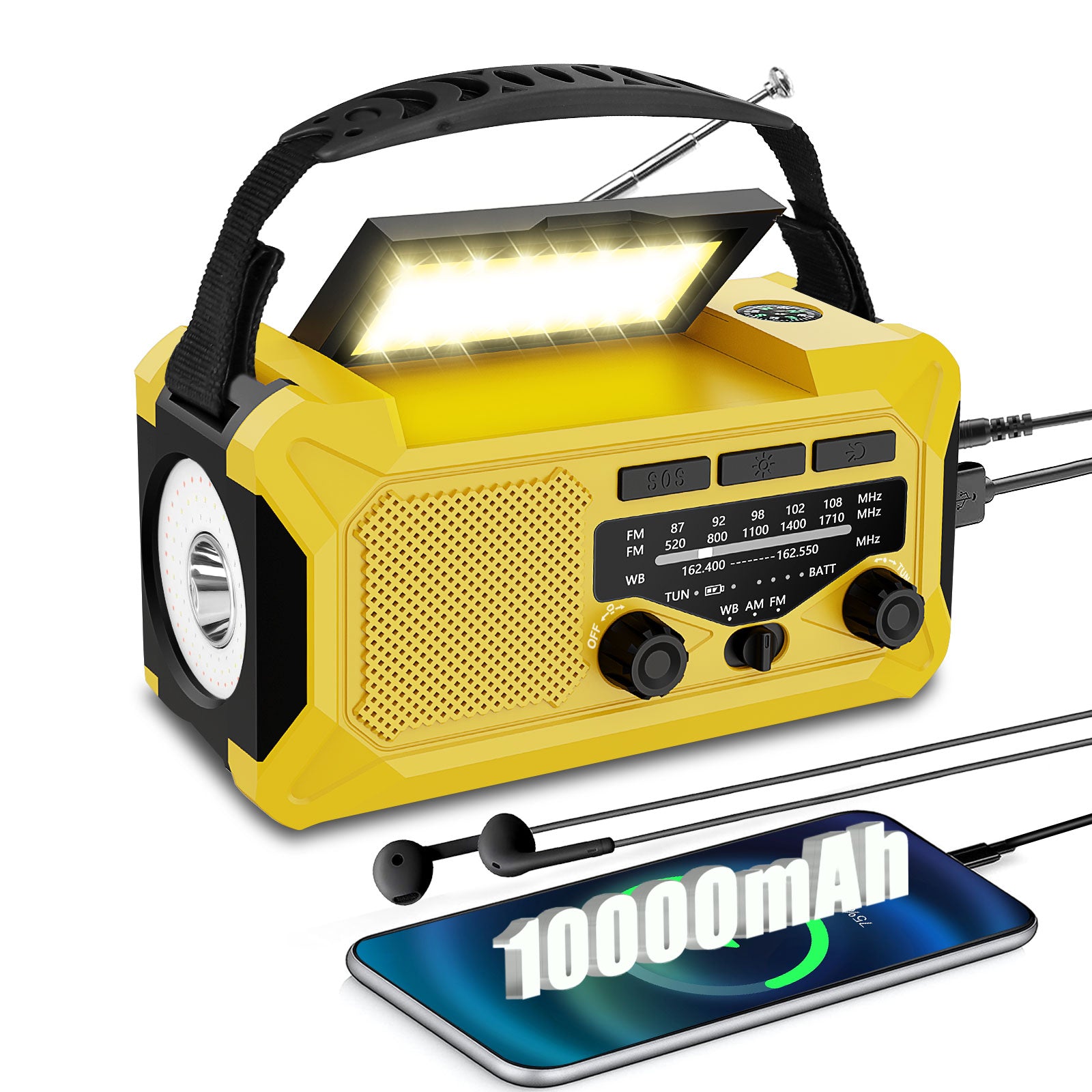 camping fm Fovendi 10000mAh Hand Crank Radio,Emergency Radio,Solar Radio,NOAA/AM/