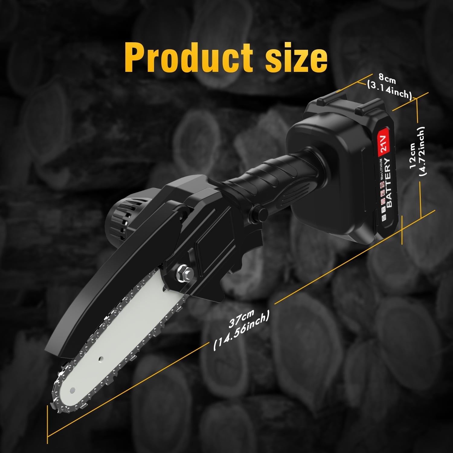 Tanbaby 6 inch Mini Chainsaw with 21V 1.5Ah Battery,Portable Electric Cordless Chainsaw Set,Battery Powered,Small Handheld Chain Saws Pruning for Gardening, Tree Trimming