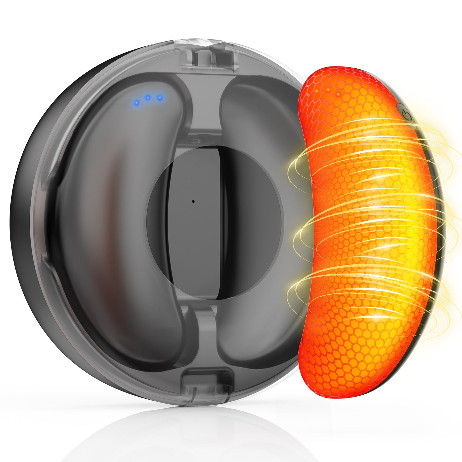 Fovendi Hand Warmers Rechargeable with Charge Case, 2 packs 10,000mAh Electric Hand Warmer, Reusable Portable Pocket Heater for Camping