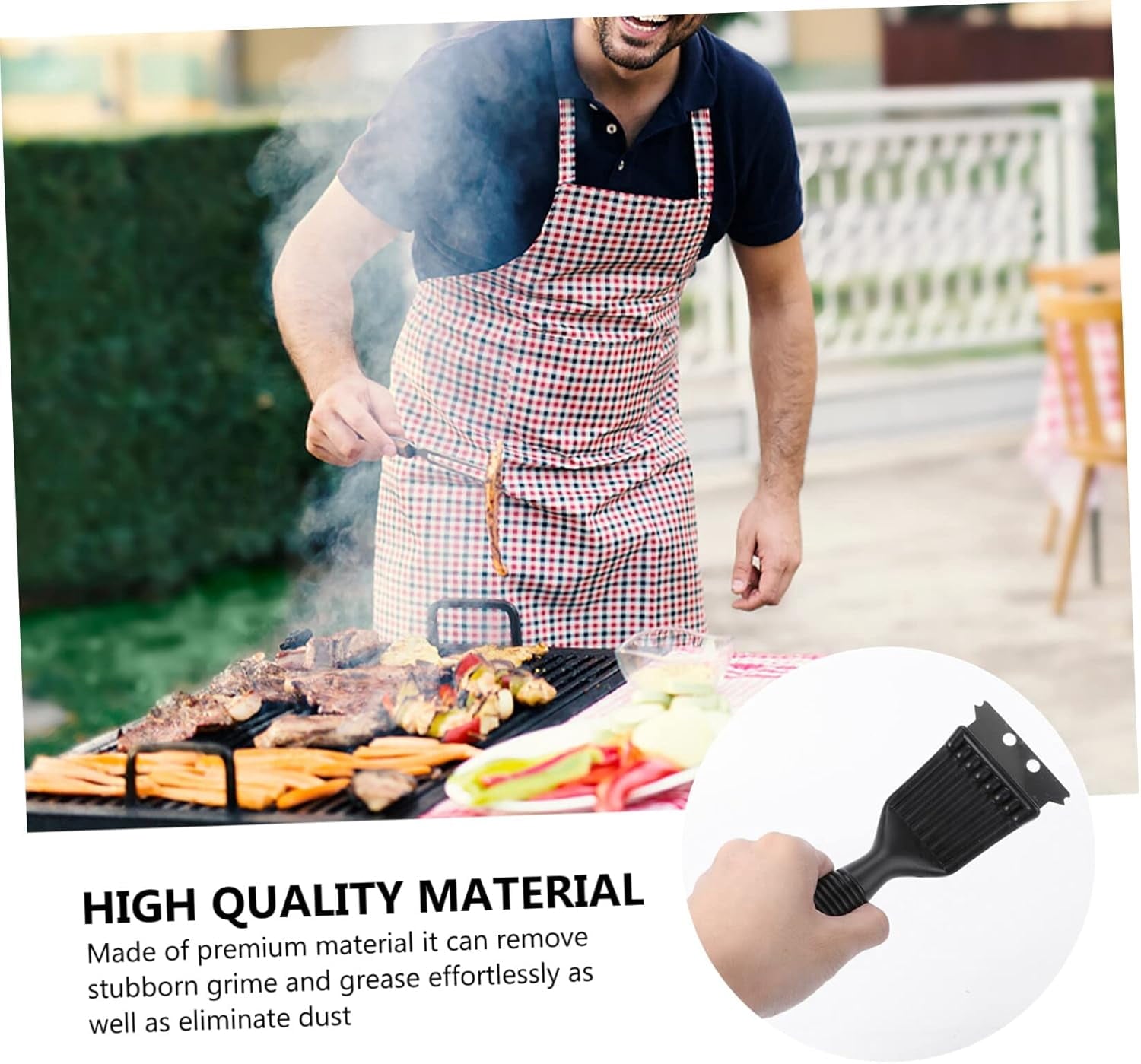 Tanbaby 8 Inch BBQ Grill Brush for Outdoor Grill and Scraper, Stainless Steel Cleaning Brush, Gift for Men/Dad BBQ Brush