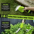Fovendi Cordless Hedge Trimmer, 2 in 1 Handheld Grass Shear & Shrubbery Trimmer with 2 ×12V Battery and Charger for Garden, Lawn
