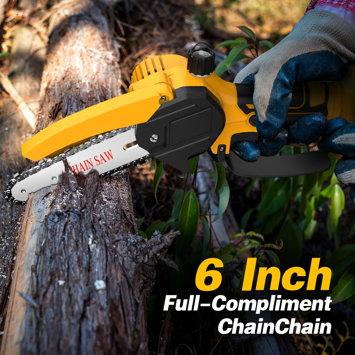 Tanbaby Cordless Pole Saw & Mini Chainsaw 2-in-1, Foldable/Retractable/Adjustable Head, 6 Inch Brushless Electric Rotatable Pole Saw & Multi-Angle for Tree Branches Pruning, Wood Cutting