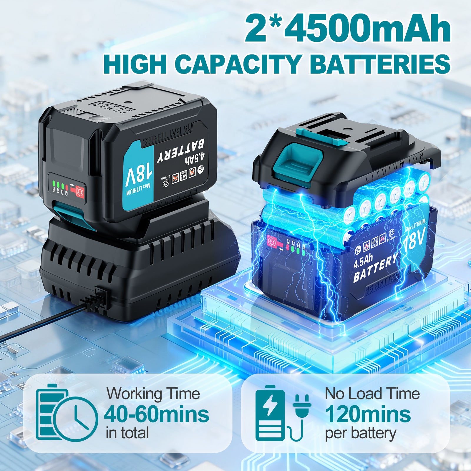 Fovendi 16-inch Cordless Snow Shovel Electric Snow Blower with Directional Plate, 4.5Ah Battery & Quick Charger Included for Driveway & Sidewalks