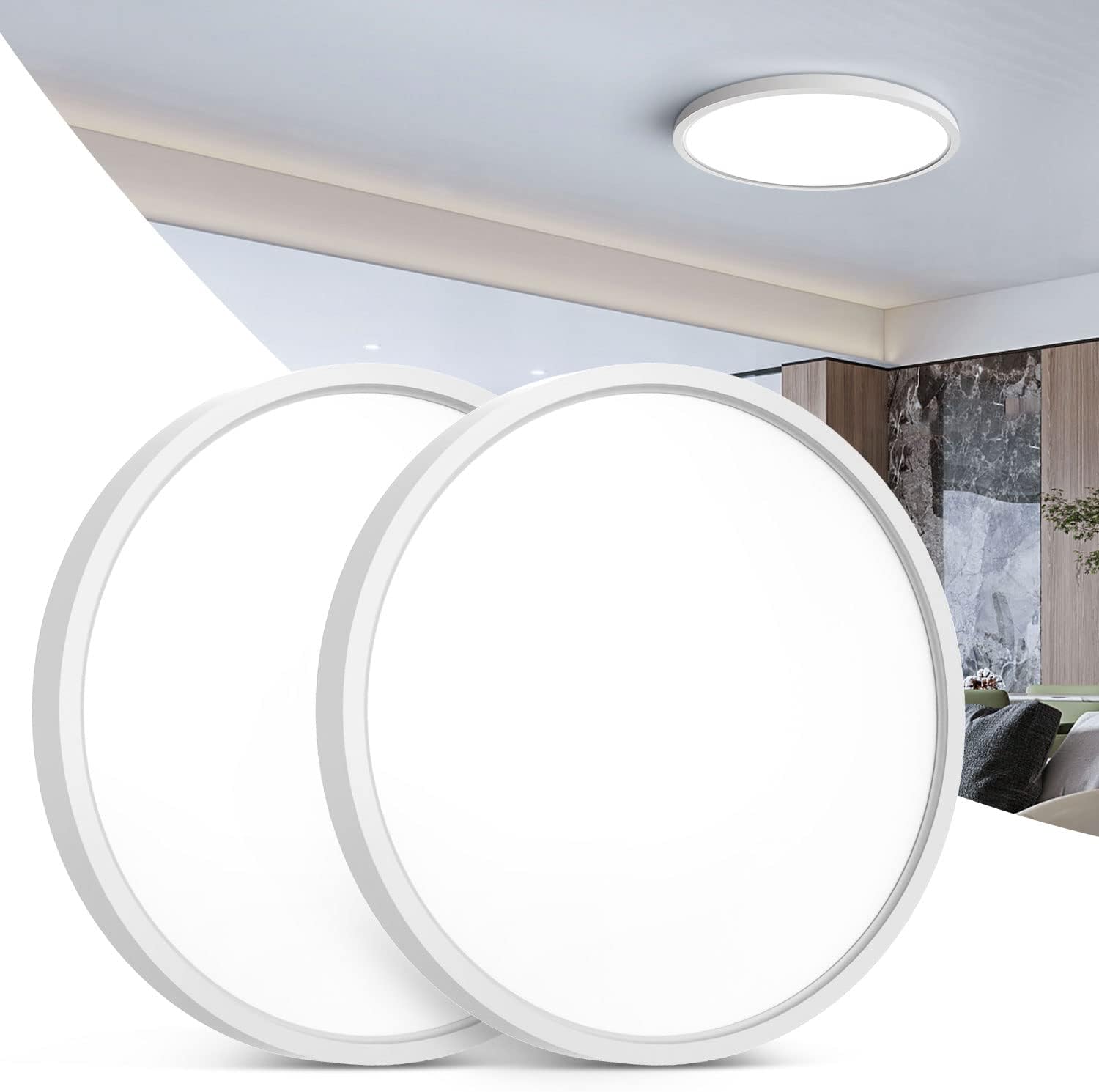 9" 24w Daylight White Ceiling Lights (2 pack)