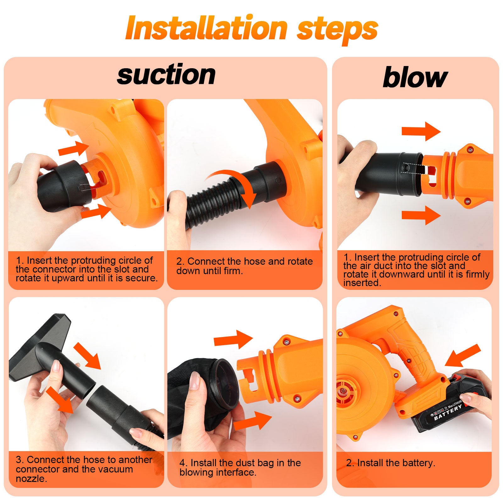 Fovendi Mini Leaf Blower Cordless with 2 Battery and Charger, 2-in-1 Handheld Electric Vacuum & Blow for Pet Hair,Crumb,Dust Cleaning