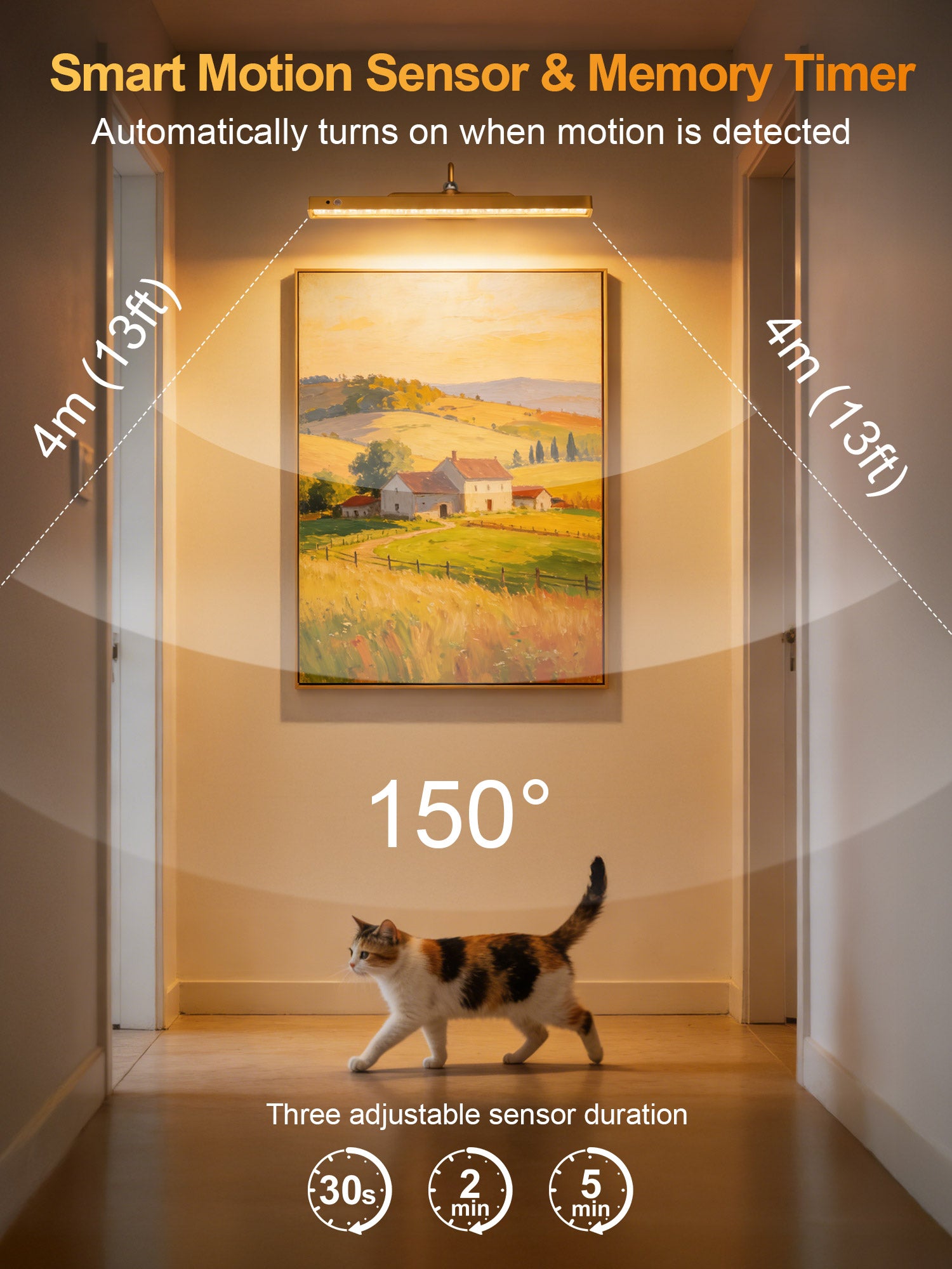 Yannovus Dimmable Cordless Picture Light with Controller and Timer, Rechargeable 5000mAh Battery Wall Sconce for Wall Pictures, Gallery Artwork, Paintings, Portraits, Dartboards