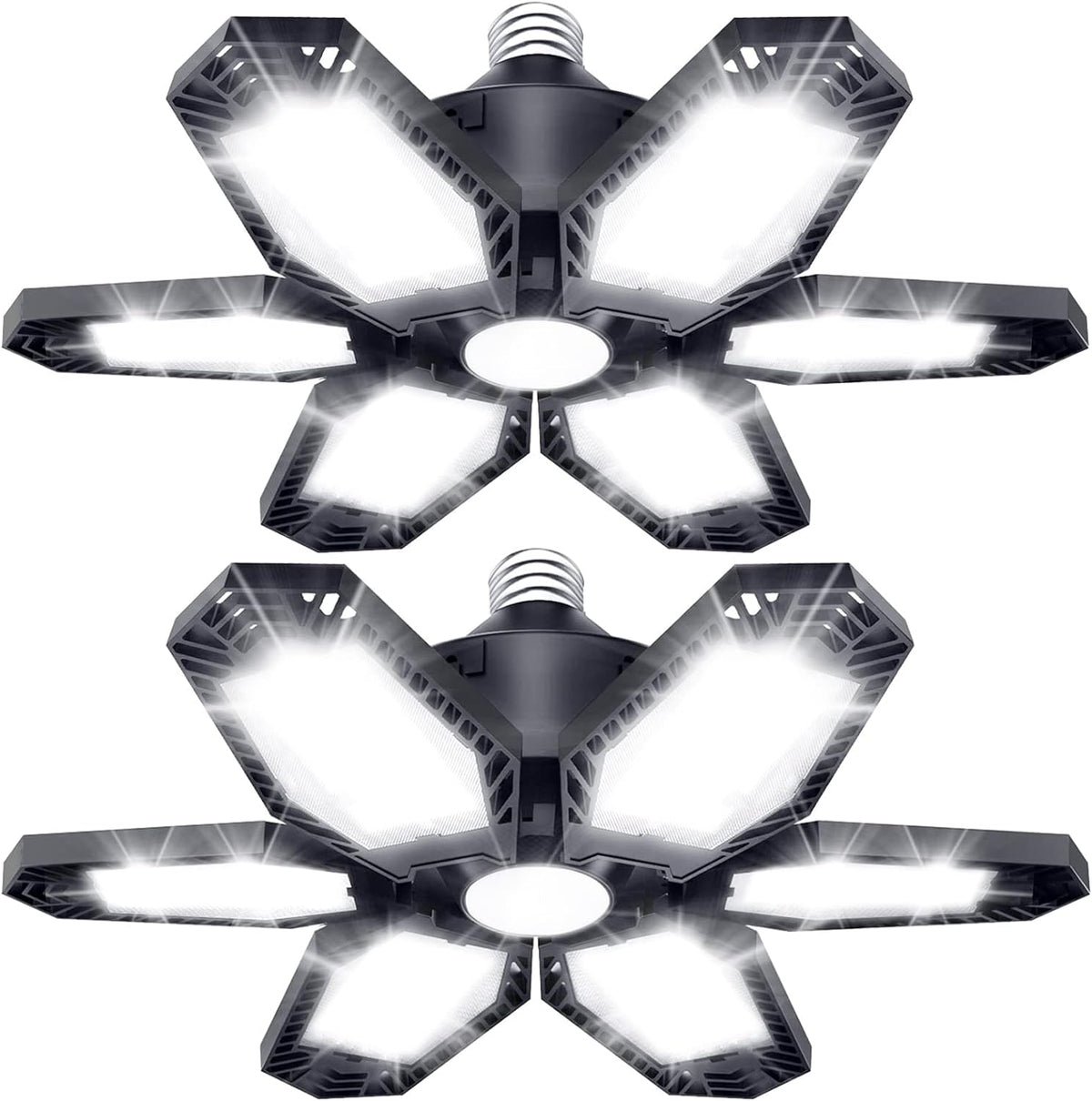 6 Panel Led 150W 15000LM 6500K 6+1 Adjustable Panels LED Garage Lights (2 Pack)