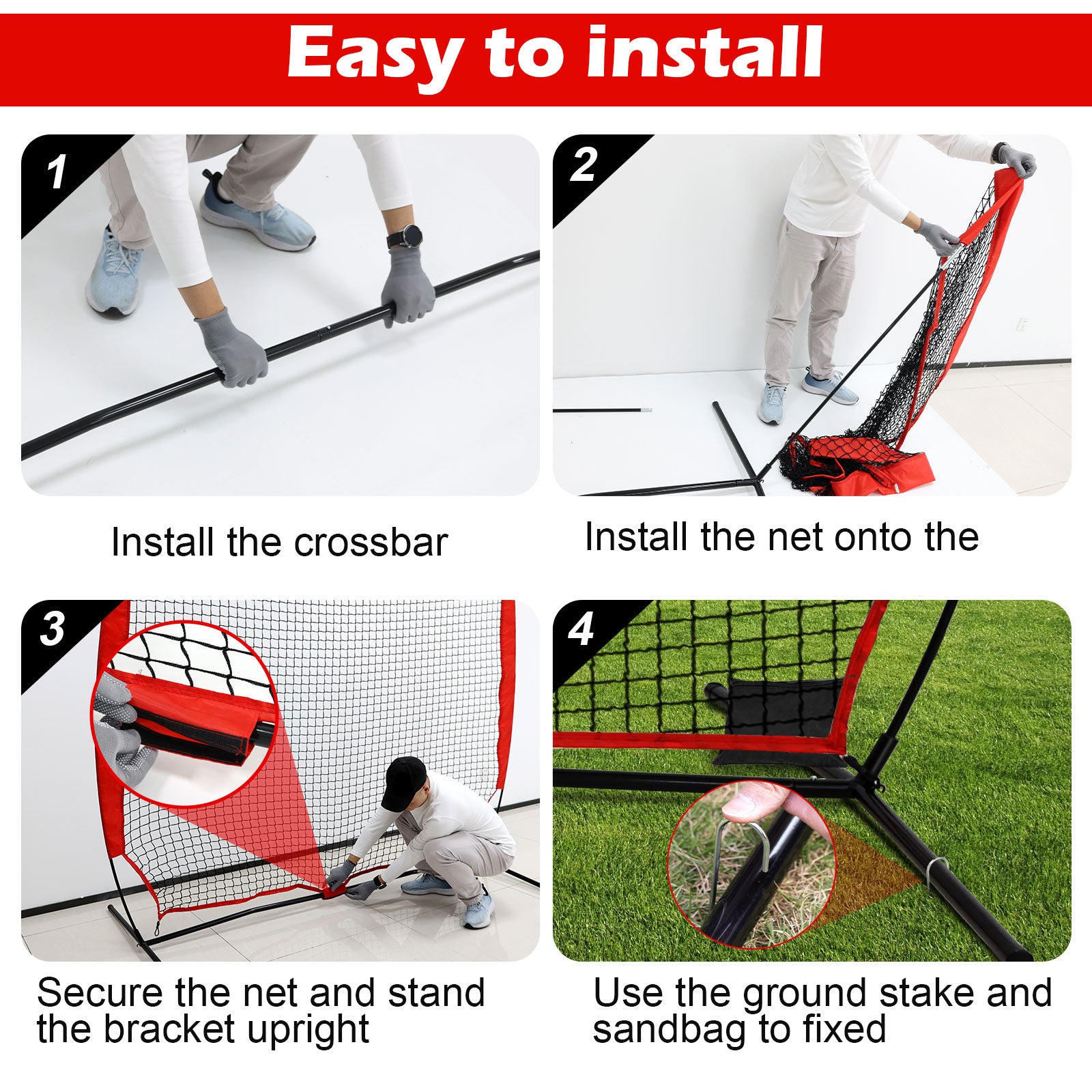 Amiluo 10ft X 16ft Baseball Net for Hitting and Pitching, Softball Training Equipment with Carry Bag, Net for Backyard Batting Practice