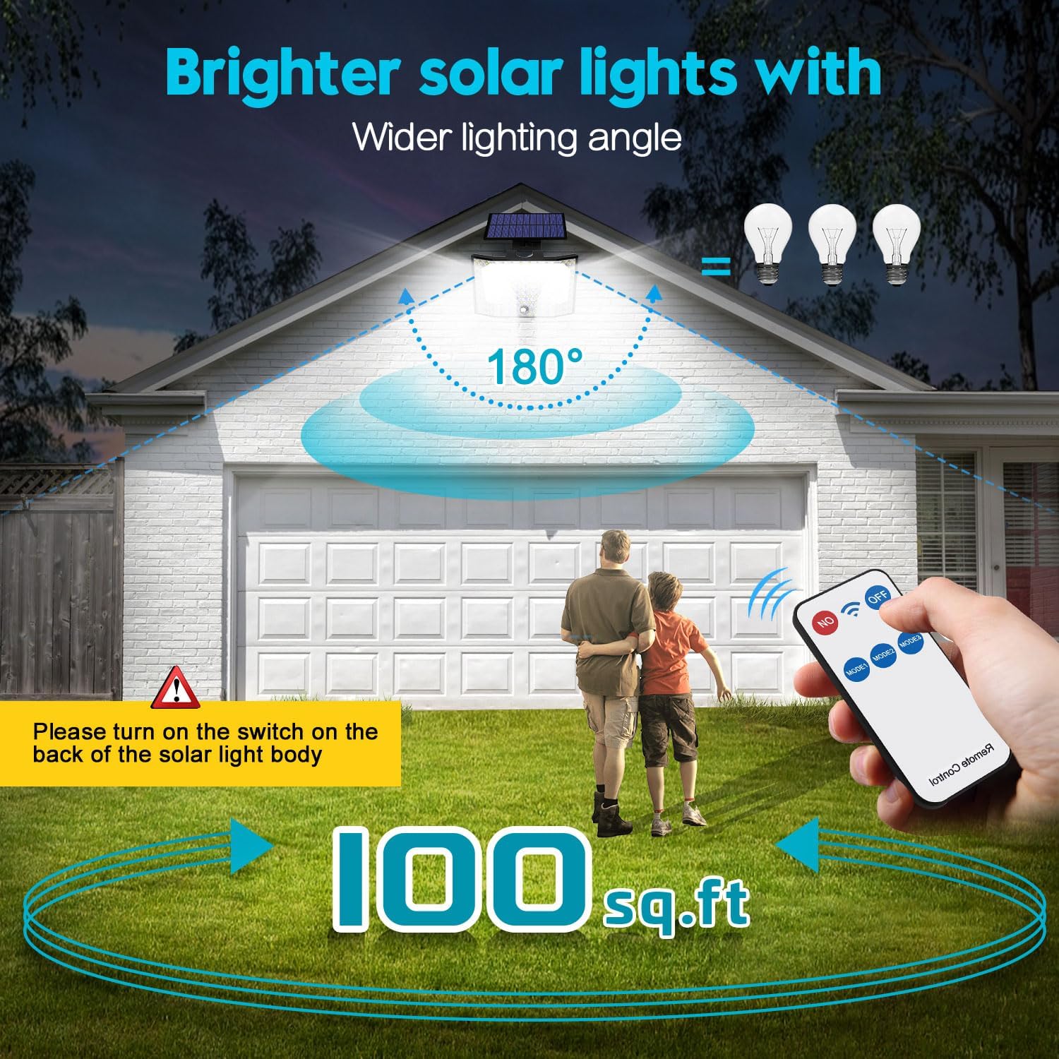 6000LM Motion Sensor Outdoor Solar Lights With Ground Stakes (2Pack)
