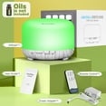 Fimilo 500ml Essential Oil Diffuser with 6*10ml Essential Oils Set, Upgraded White Wood Color Base Flower Aromatherapy Diffusers with Remote Control, Aroma Diffuser for Home Office