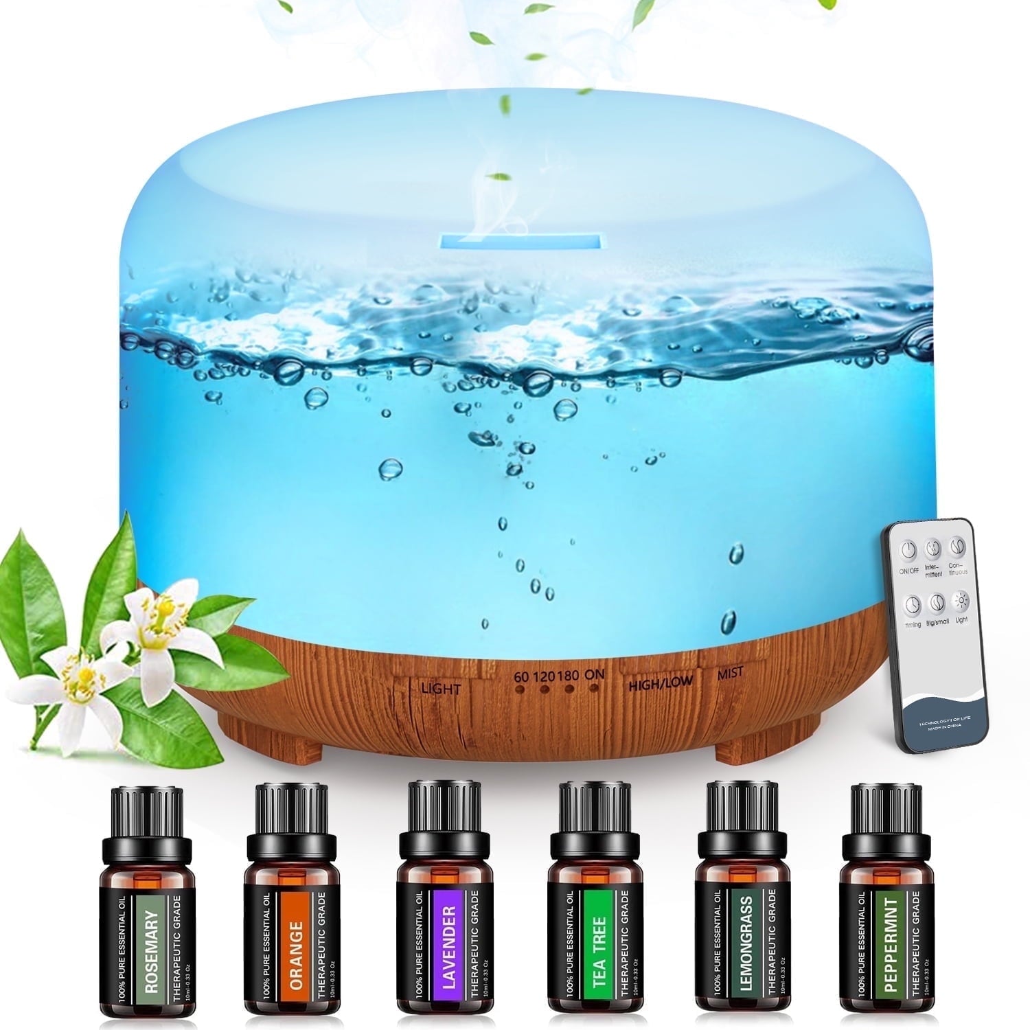 Fimilo 500ml Upgraded Water Scent Diffuser, Oil Diffuser with Remote Control, Aromatherapy Fragrant Oil Air Humidifier for Large Room/Home/Office/Car/Mother Gift