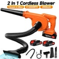 Fovendi Mini Leaf Blower Cordless with 2 Battery and Charger, 2-in-1 Handheld Electric Vacuum & Blow for Pet Hair,Crumb,Dust Cleaning